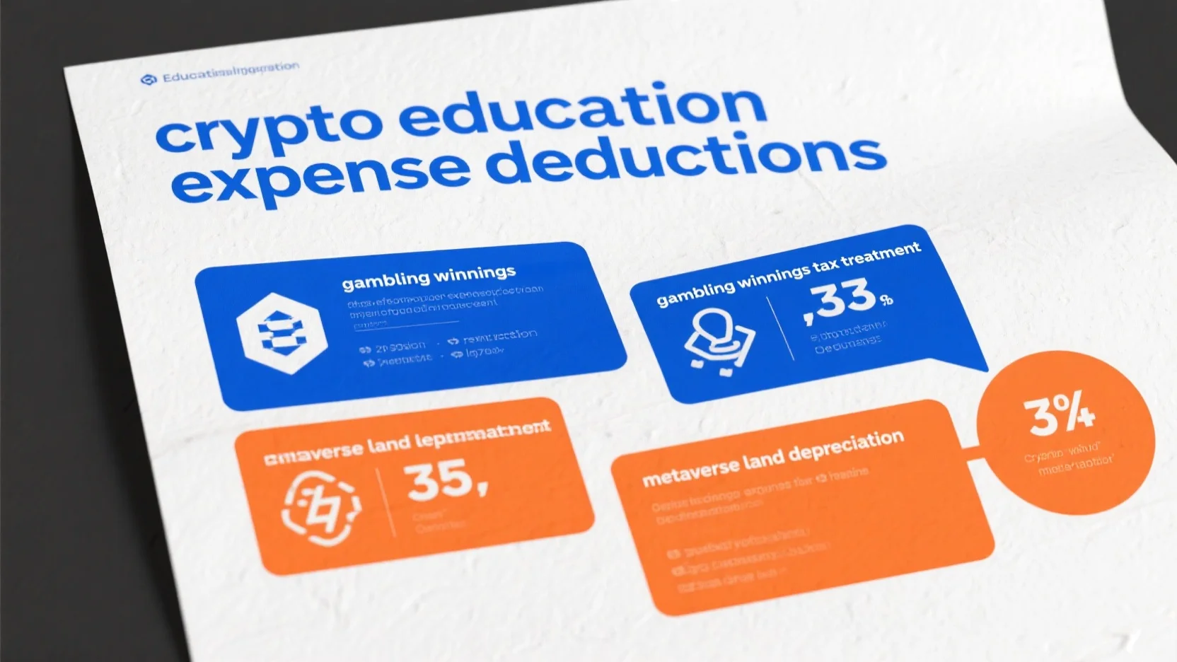 Comprehensive Guide: Crypto Education Expense Deductions, Gambling Winnings Tax Treatment, and Metaverse Land Depreciation